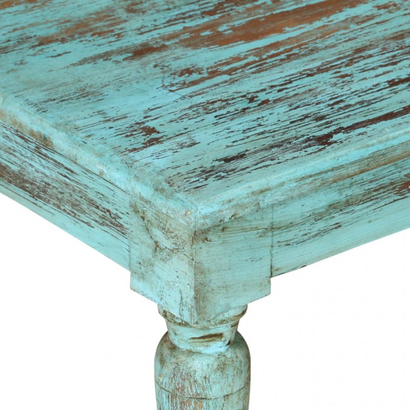 Τραπεζάκι σαλονιού γαλάζιο από μασίφ ανακυκλωμένο ξύλο 110x50x34 εκ