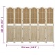 Διαχωριστικό δωματίου με 6 πάνελ καφέ από ξύλο παυλώνιας και ύφασμα 214x165 εκ