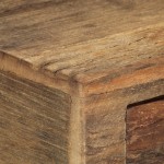 Κομοδίνο από μασίφ ανακυκλωμένο ξύλο σε ατσάλινη βάση 40x35x40 εκ