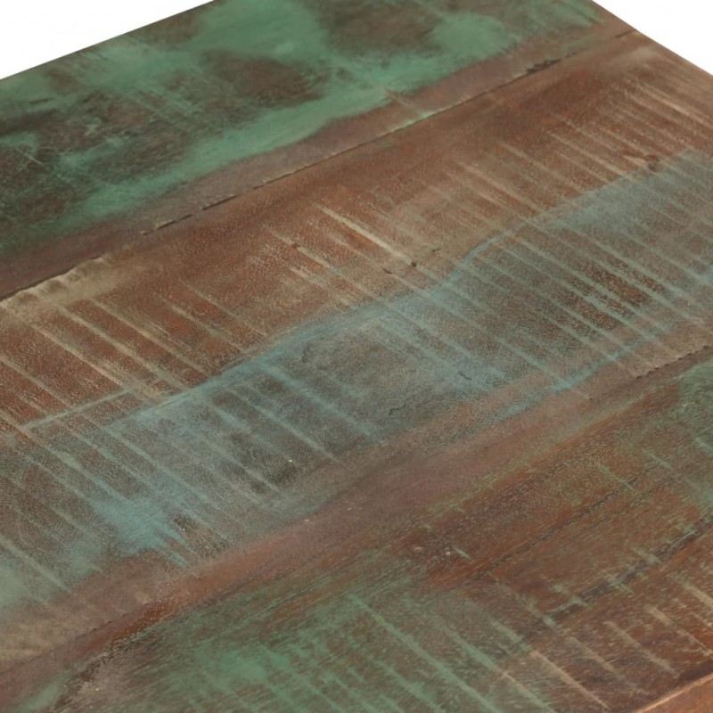 Τραπεζάκι με τροχούς από μασίφ ανακυκλωμένο ξύλο 40x40x42 εκ