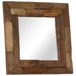Καθρέφτης τετράγωνος μασίφ ανακυκλωμένο ξύλο 50 x 50 εκ