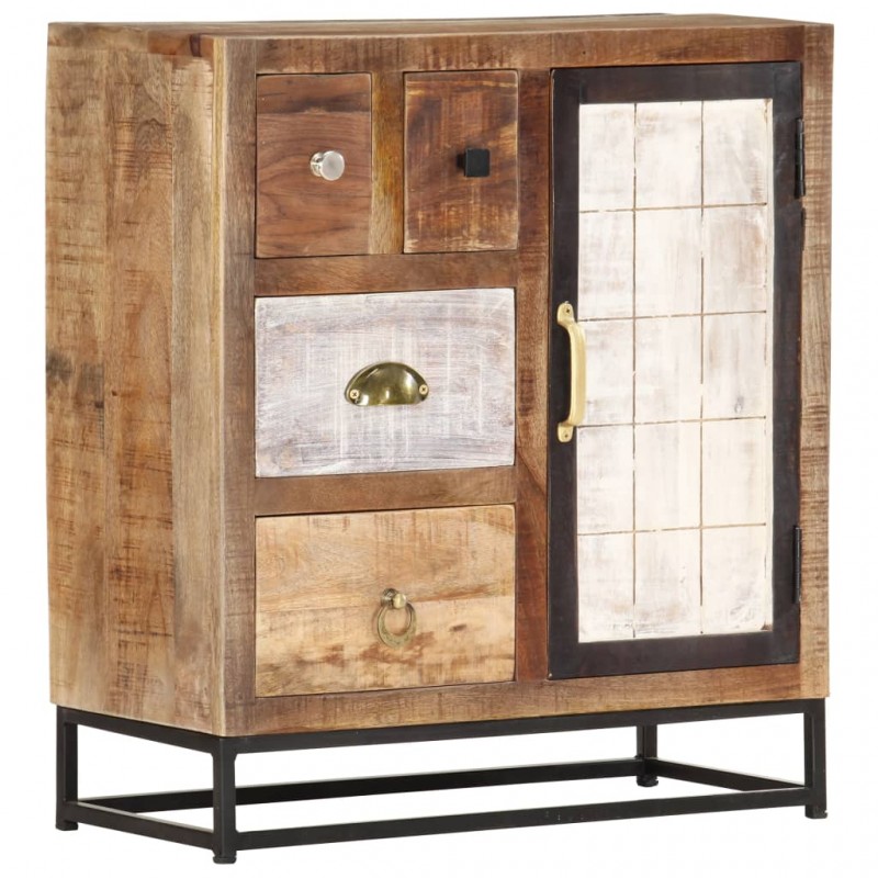 Έπιπλο με συρτάρια και ντουλάπι μασίφ ανακυκλωμένο ξύλο 60x30x70 εκ