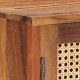 Κονσόλα από μασίφ ανακυκλωμένο ξύλο με συρτάρια και πορτάκι από Βιεννέζικη ψάθα 118x30x76 εκ