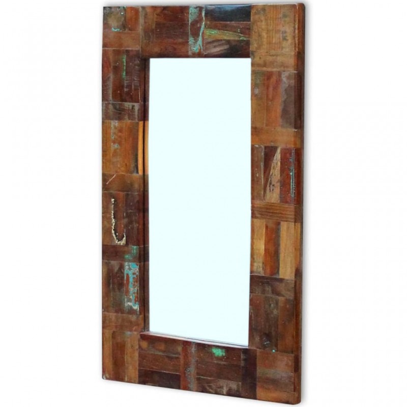 Καθρέφτης από μασίφ ανακυκλωμένο ξύλο 50 x 80 εκ