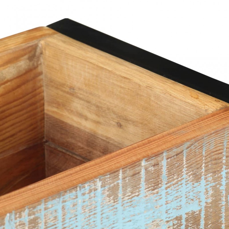 Ζαρντινιέρα από μασίφ ανακυκλωμένο ξύλο και ατσάλι 60x20x68 εκ