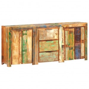 Μπουφές με τρία μεσαία συρτάρια και δύο διπλά ντουλάπια από μασίφ ανακυκλωμένο ξύλο 177x33x75 εκ