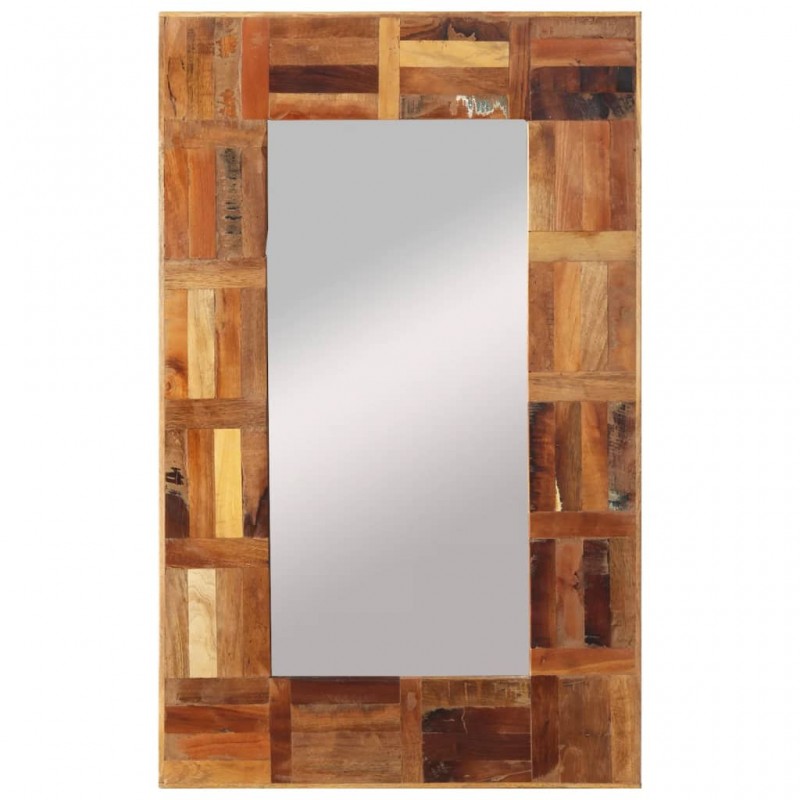 Καθρέφτης τοίχου μασίφ ανακυκλωμένο ξύλο 50x80 εκ