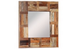 Καθρέφτης τοίχου από μασίφ ανακυκλωμένο ξύλο 50x50 εκ