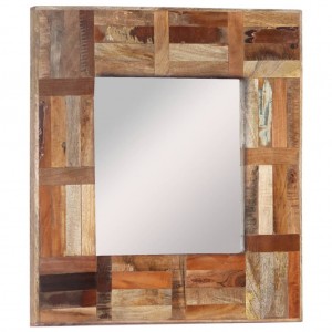 Καθρέφτης τοίχου από μασίφ ανακυκλωμένο ξύλο 50x50 εκ