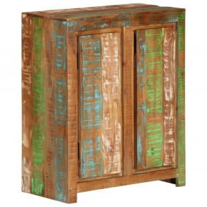 Μπουφές με διπλό ντουλάπι από μασίφ ανακυκλωμένο ξύλο σε διάφορες αποχρώσεις 60x33x75 εκ