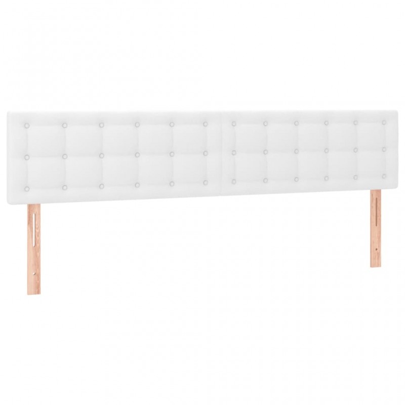 Κρεβάτι Boxspring με Στρώμα Λευκό 160x200εκ.από Συνθετικό Δέρμα