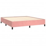 Κρεβάτι Boxspring με Στρώμα Ροζ 180x200 εκ. Βελούδινο