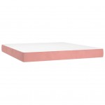 Κρεβάτι Boxspring με Στρώμα Ροζ 180x200 εκ. Βελούδινο