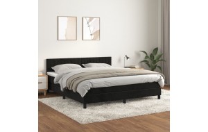 Κρεβάτι Boxspring με Στρώμα Μαύρο 180x200 εκ. Βελούδινο