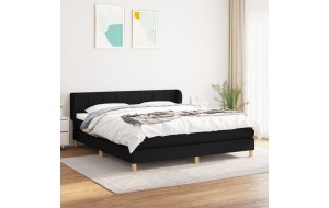 Κρεβάτι Boxspring με Στρώμα Μαύρο 160x200 εκ. Υφασμάτινο