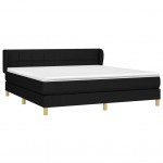 Κρεβάτι Boxspring με Στρώμα Μαύρο 160x200 εκ. Υφασμάτινο