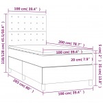 Κρεβάτι Boxspring με Στρώμα & LED Αν.Γκρι 100x200 εκ. Βελούδινο