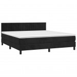 Κρεβάτι Boxspring με Στρώμα Μαύρο 160x200 εκ. Βελούδινο