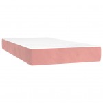 Κρεβάτι Boxspring με Στρώμα Ροζ 100x200 εκ. Βελούδινο