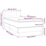 Κρεβάτι Boxspring με Στρώμα Ροζ 100x200 εκ. Βελούδινο