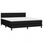 Κρεβάτι Boxspring με Στρώμα Μαύρο 180x200 εκ. Υφασμάτινο