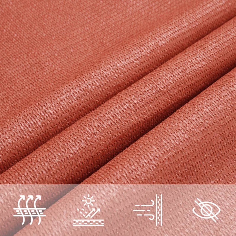 Ορθογώνιο πανί σκίασης με HPDE ύφασμα σε απόχρωση τερακότα 3,5x4,5m 160 γρ./μ²