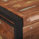Μπαούλο αποθήκευσης με βάσεις από μέταλλο και σκελετό από ανακυκλωμένο ξύλο με πολύχρωμες αποχρώσεις 60x30x30 εκ 