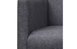 Καναπές με μαξιλάρι σκούρο γκρι από ύφασμα και καουτσούκ 140x65x85 εκ