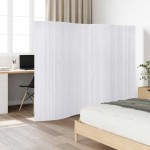 Διαχωριστικό Δωματίου Λευκό 250 x 165 εκ. Μπαμπού