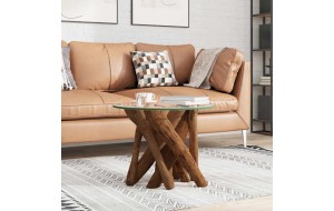 Τραπεζάκι σαλονιού από μασίφ ξύλο teak 60x40 εκ