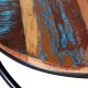 Τραπεζάκι σαλονιού στρογγυλό από μασίφ ανακυκλωμένο ξύλο και σίδερο 60x40 εκ