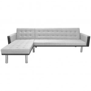 Καναπές-Κρεβάτι Γωνιακός Μαύρος/Γκρι 218x155x69 εκ. Υφασμάτινος