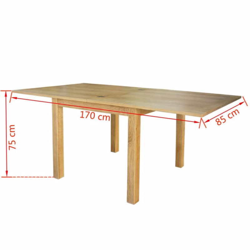 Τραπέζι επεκτεινόμενο 170 x 85 x 75 εκ. Δρύινο