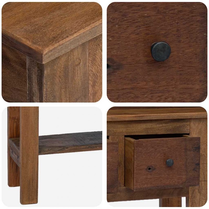 Τραπέζι κονσόλα retro από μασίφ ανακυκλωμένο ξύλο 80x35x80 εκ