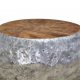Τραπεζάκι σαλονιού από αλουμίνιο και ξύλο teak 60x60x30 εκ