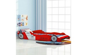 Κρεβάτι παιδικό αγωνιστικό αυτοκίνητο κόκκινο 94x225 εκ