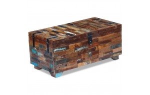 Τραπεζάκι σαλονιού μπαούλο από μασίφ ανακυκλωμένο ξύλο 80x40x35 εκ