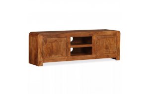 Έπιπλο τηλεόρασης 120x30x40 εκ μασίφ ξύλο με φινίρισμα sheesham