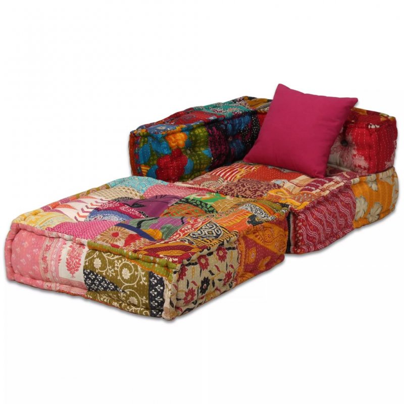 Καναπές - Κρεβάτι Διθέσιος Αρθρωτός Patchwork Υφασμάτινος | Echo Deco