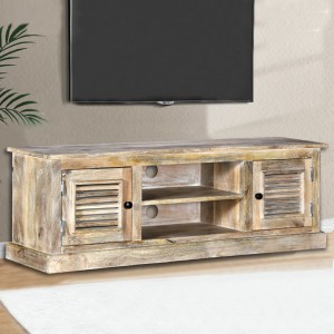 Έπιπλο τηλεόρασης από μασίφ ξύλο μάνγκο 120x30x40 εκ