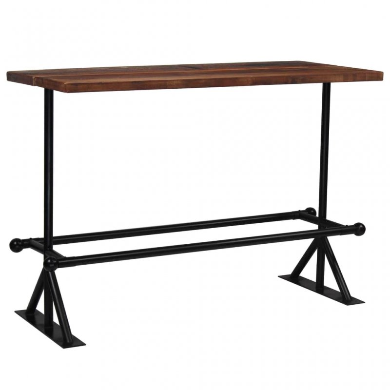 Τραπέζι Μπαρ Σκούρο Καφέ 150x70x107 εκ. Μασίφ Ανακυκλωμένο Ξύλο | Echo Deco
