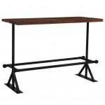 Τραπέζι μπαρ παραλληλόγραμμο από σκούρα καφέ επιφάνεια μασίφ ανακυκλωμένου ξύλου 150x70x107 εκ