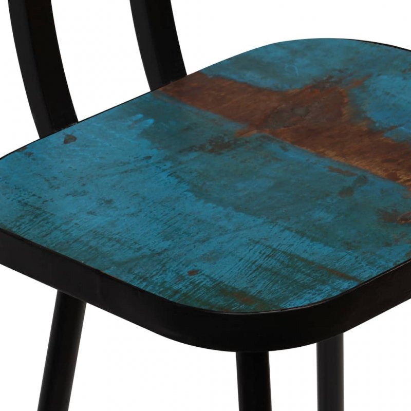 Καρέκλες μπαρ σετ δύο τεμαχίων από μασίφ ανακυκλωμένο ξύλο 45x36x99 εκ