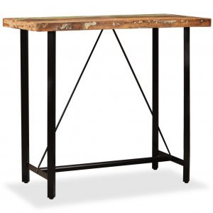 Τραπέζι μπαρ μασίφ ανακυκλωμένο ξύλο και ατσάλι 120x60x107 εκ