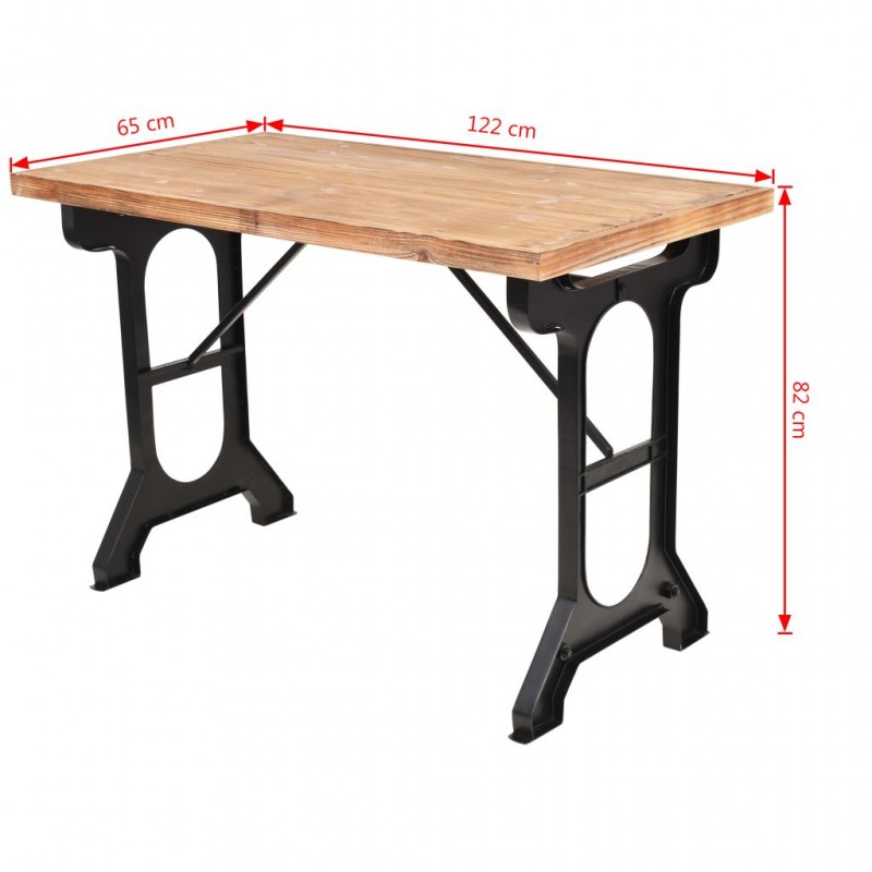 Τραπέζι φαγητού από μασίφ ξύλο ελάτης 122x65x82 εκ