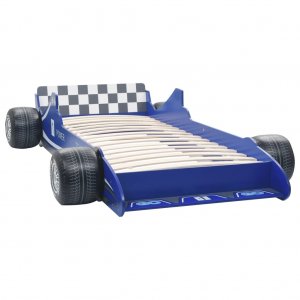 Κρεβάτι παιδικό αγωνιστικό αυτοκίνητο μπλε 94x229 εκ