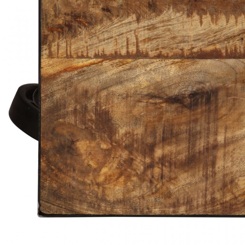 Τραπεζάκι σαλονιού με ρόδες από μασίφ ξύλο μάνγκο 100x60x26 εκ