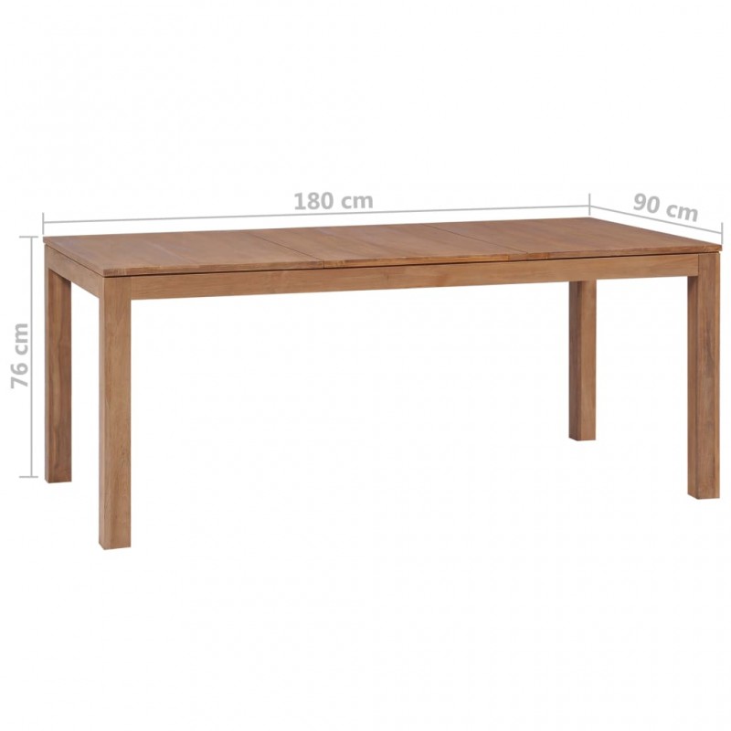 Τραπέζι φαγητού 180 x 90 x 76 εκ. Μασίφ ξύλο teak / φυσικό φινίρισμα