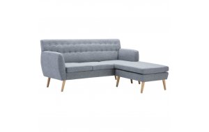 Καναπές Γωνιακός Ανοιχτό Γκρι 171,5 x 138 x 81,5 εκ Υφασμάτινος