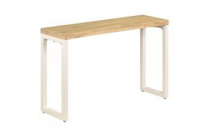 Τραπέζι κονσόλα 120x35x76 εκ από μασίφ ξύλο μάνγκο και ατσάλι